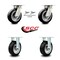 Service Caster 6 Inch Kingpinless Rubber on Aluminum Wheel Caster Swivel Locks 2 Rigid, 2PK SCC-KP30S620-RAR-BSL-2-R-2 - alternate 5